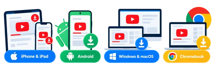 Descarga vídeos de YouTube en iPhone, Android, Windows, macOS y Chromebook